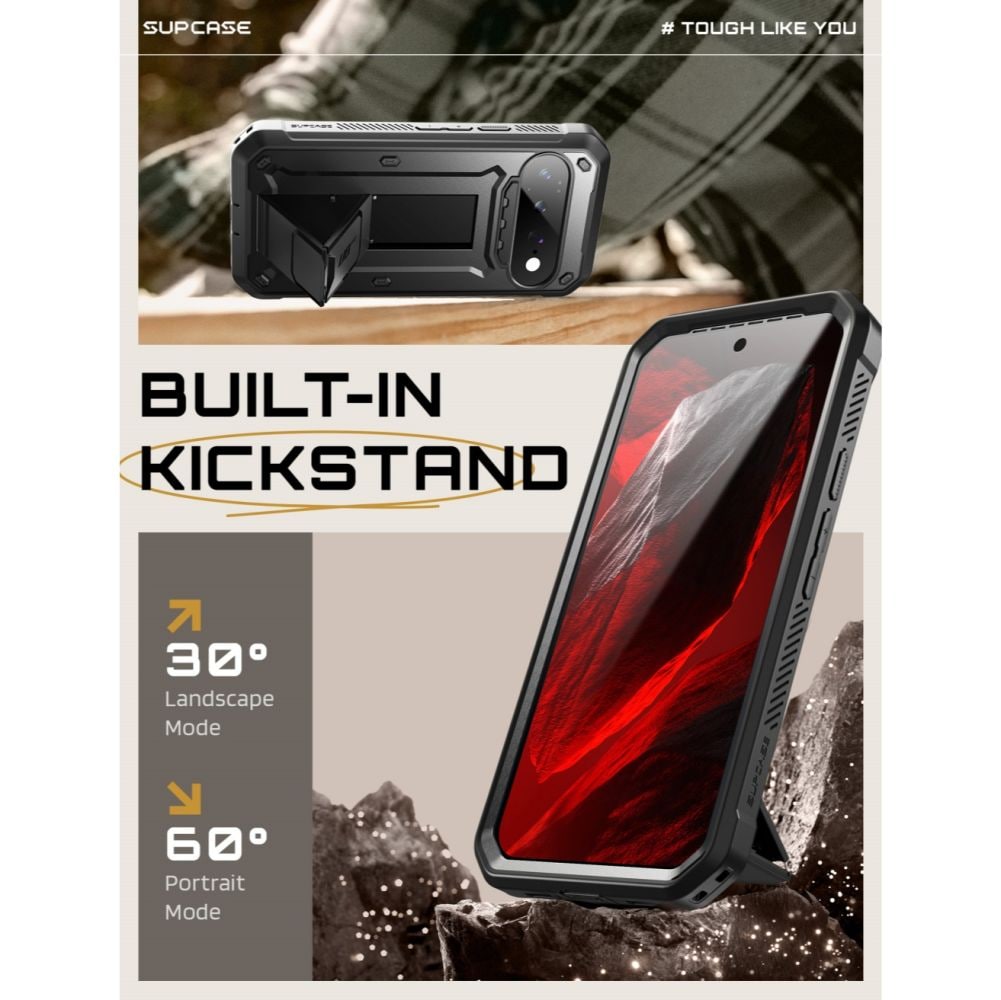 Supcase Unicorn Beetle Pro -suojakotelo Google Pixel 11 Pro XL:lle – musta