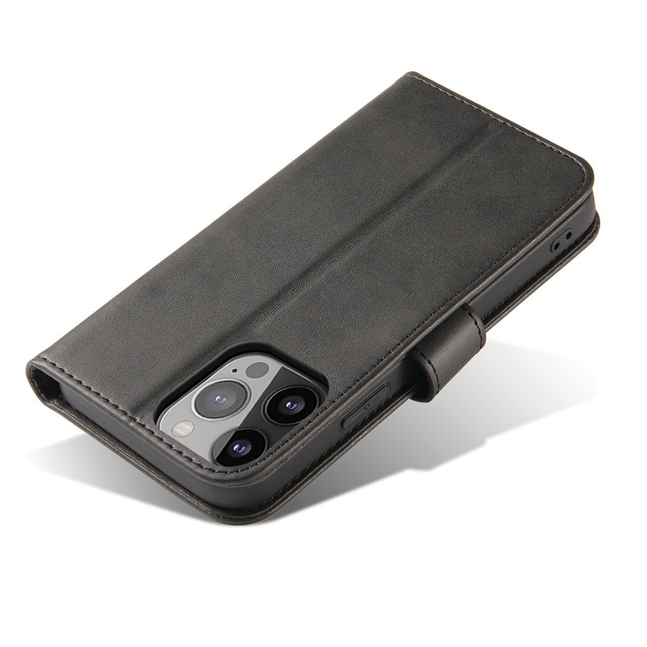 Magnet Case -suojakotelo Honor Magic5 -puhelimelle, läppä, lompakko ja teline, musta