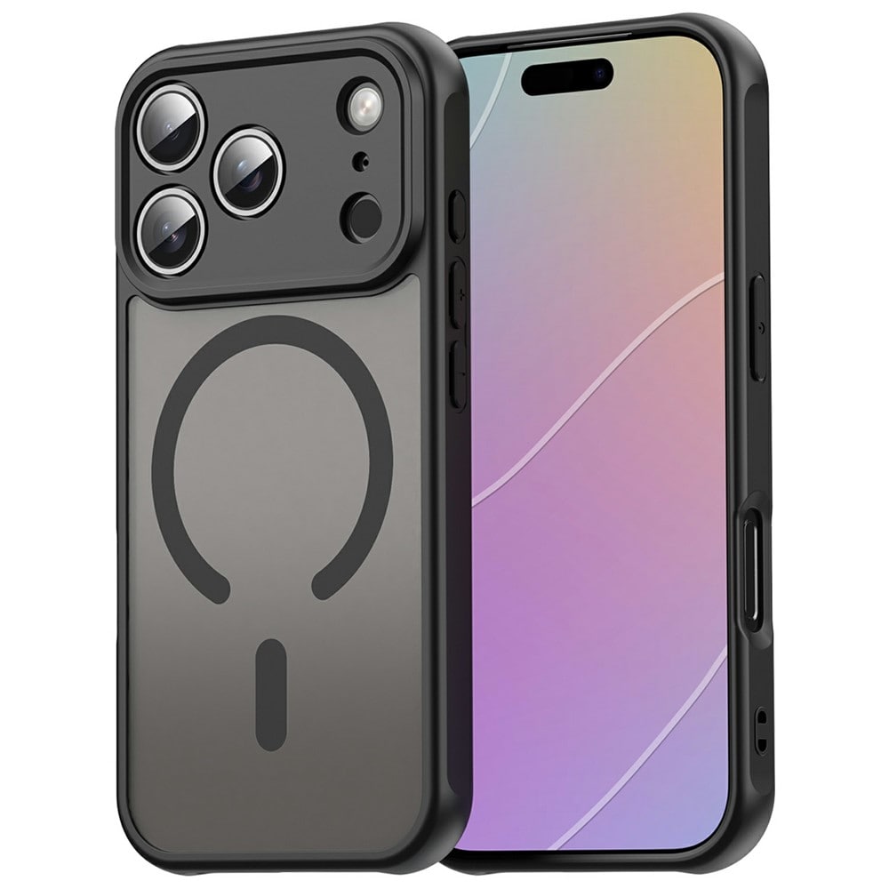 iPhone 18 Pro / 17 Pro PC TPU -magneettinen mattakotelo, iskunkestävä – musta