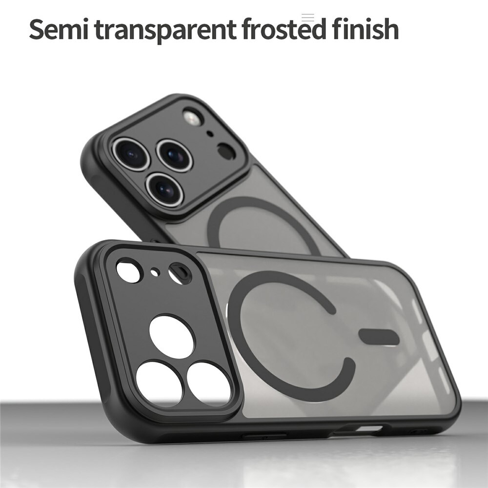 iPhone 18 Pro Max / 17 Pro Max PC TPU -magneettinen mattakotelo, iskunkestävä – musta