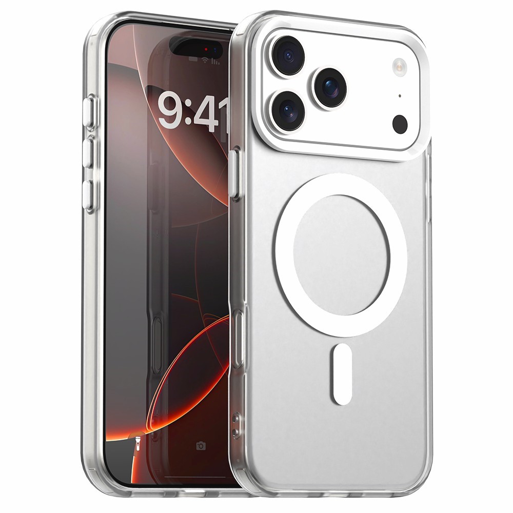 iPhone 18 Pro / 17 Pro -magneettinen putoamista estävä hybridi-suojakotelo – valkoinen