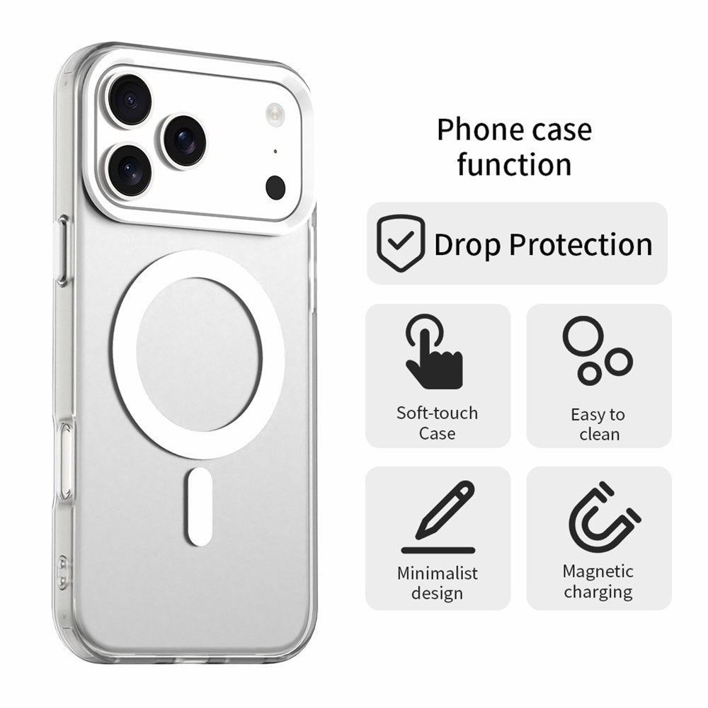 iPhone 18 Pro Max / 17 Pro Max PC PET TPU -hybridimagneettikotelo – valkoinen