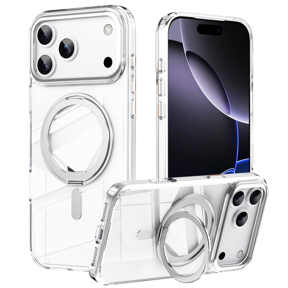 Magneettikotelo kääntyvällä jalustalla iPhone 18 Pro Max/17 Pro Max TPU-akryyli MagSafe – valkoinen