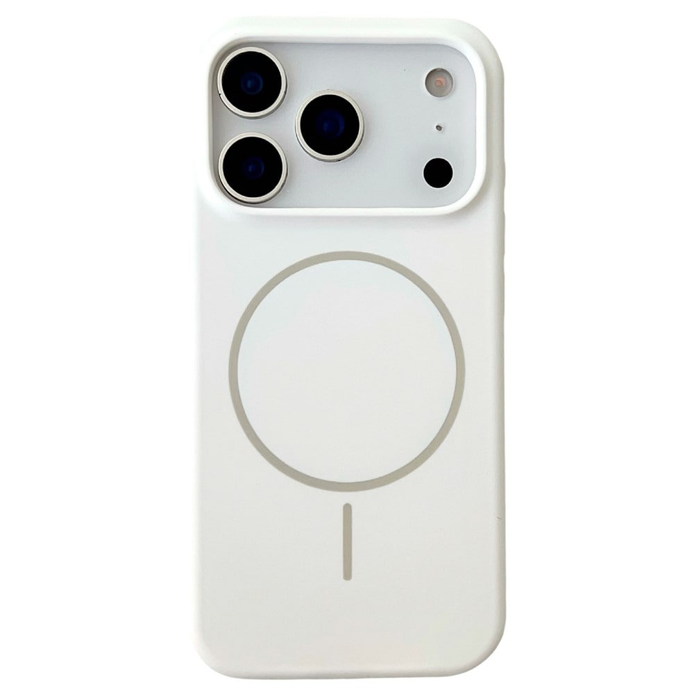 iPhone 18 Pro Max / 17 Pro Max -magnetikotelo, nestesilikoni, putoamissuoja, takakansi – valkoinen