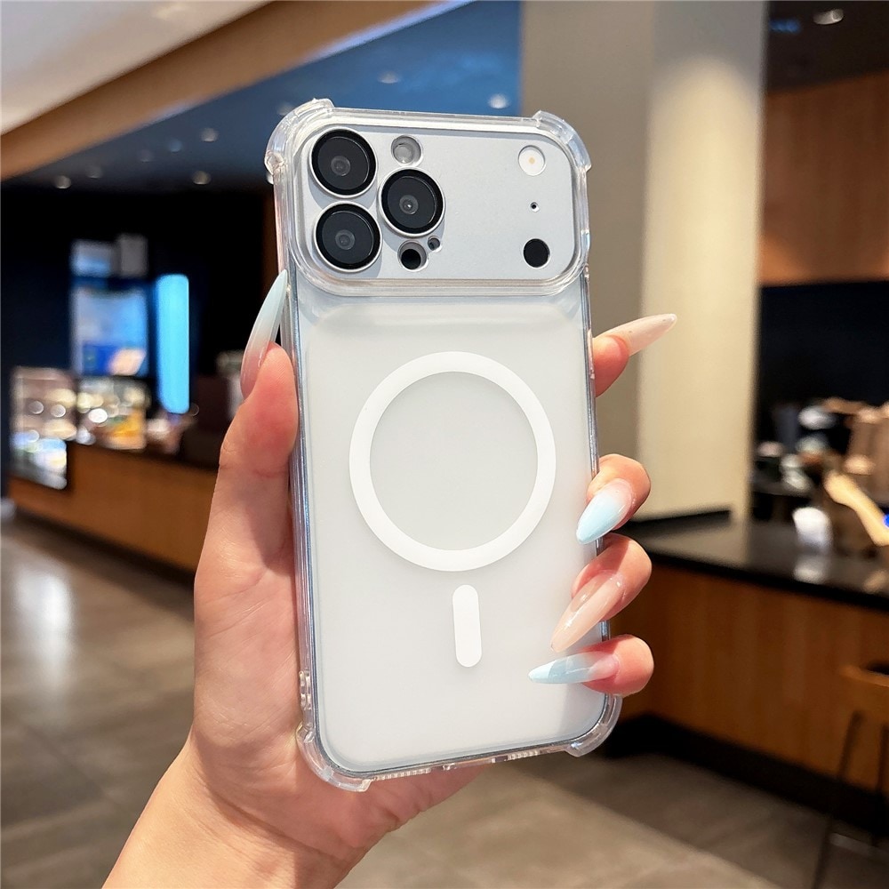 iPhone 18 Pro Max / 17 Pro Max -magnetinen TPU-kotelo irrotettavalla kamerasuojuksella – läpinäkyvä
