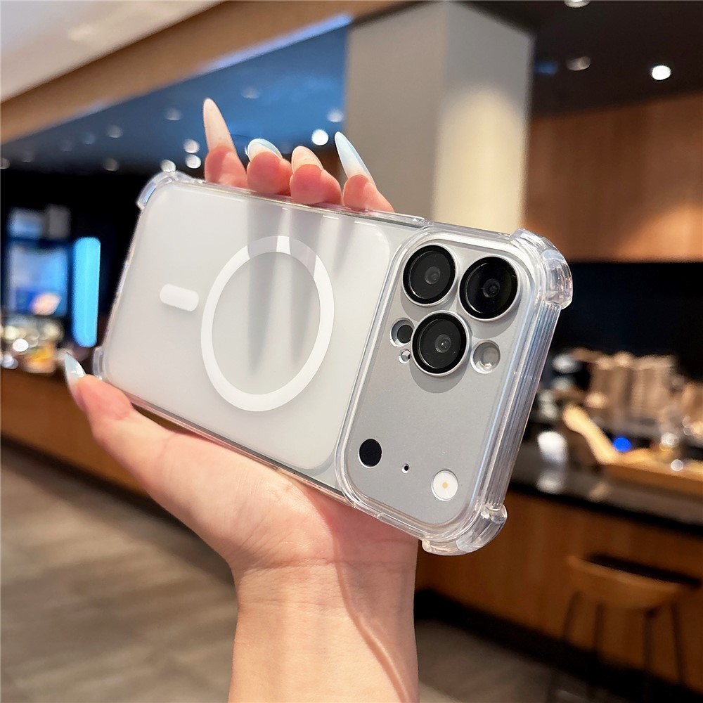 iPhone 18 Pro Max / 17 Pro Max -magnetinen TPU-kotelo irrotettavalla kamerasuojuksella – läpinäkyvä
