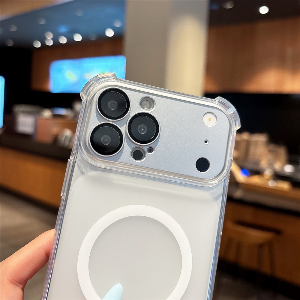 iPhone 18 Pro Max / 17 Pro Max -magnetinen TPU-kotelo irrotettavalla kamerasuojuksella – läpinäkyvä