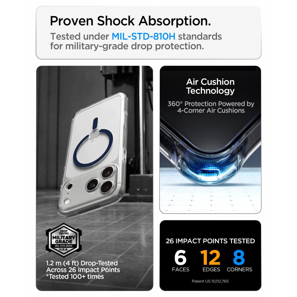 Spigen Ultra Hybrid MagSafe -suojakotelo iPhone 18 Pro / 17 Pro - kirkas laivansininen