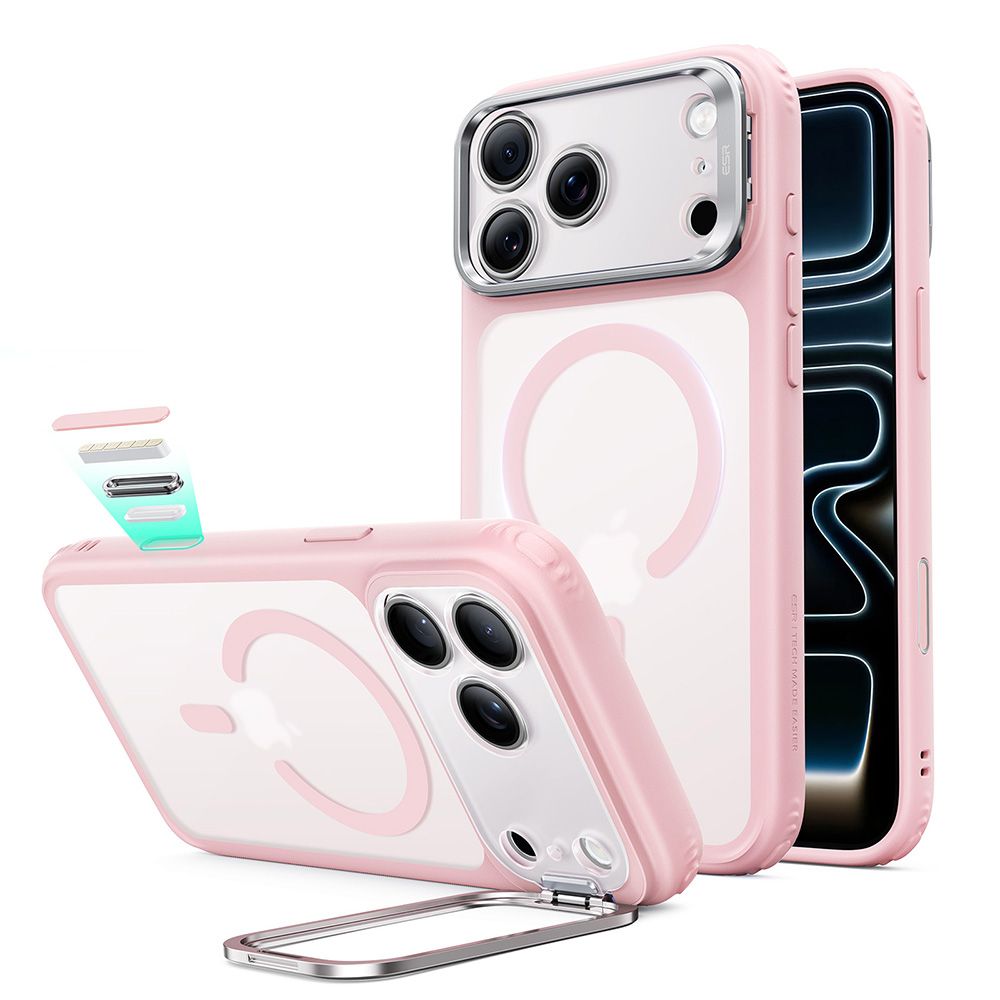 ESR Classic Hybrid -tukijalka ja MagSafe-kotelo iPhone 18 Pro / 17 Pro - mattapinkki