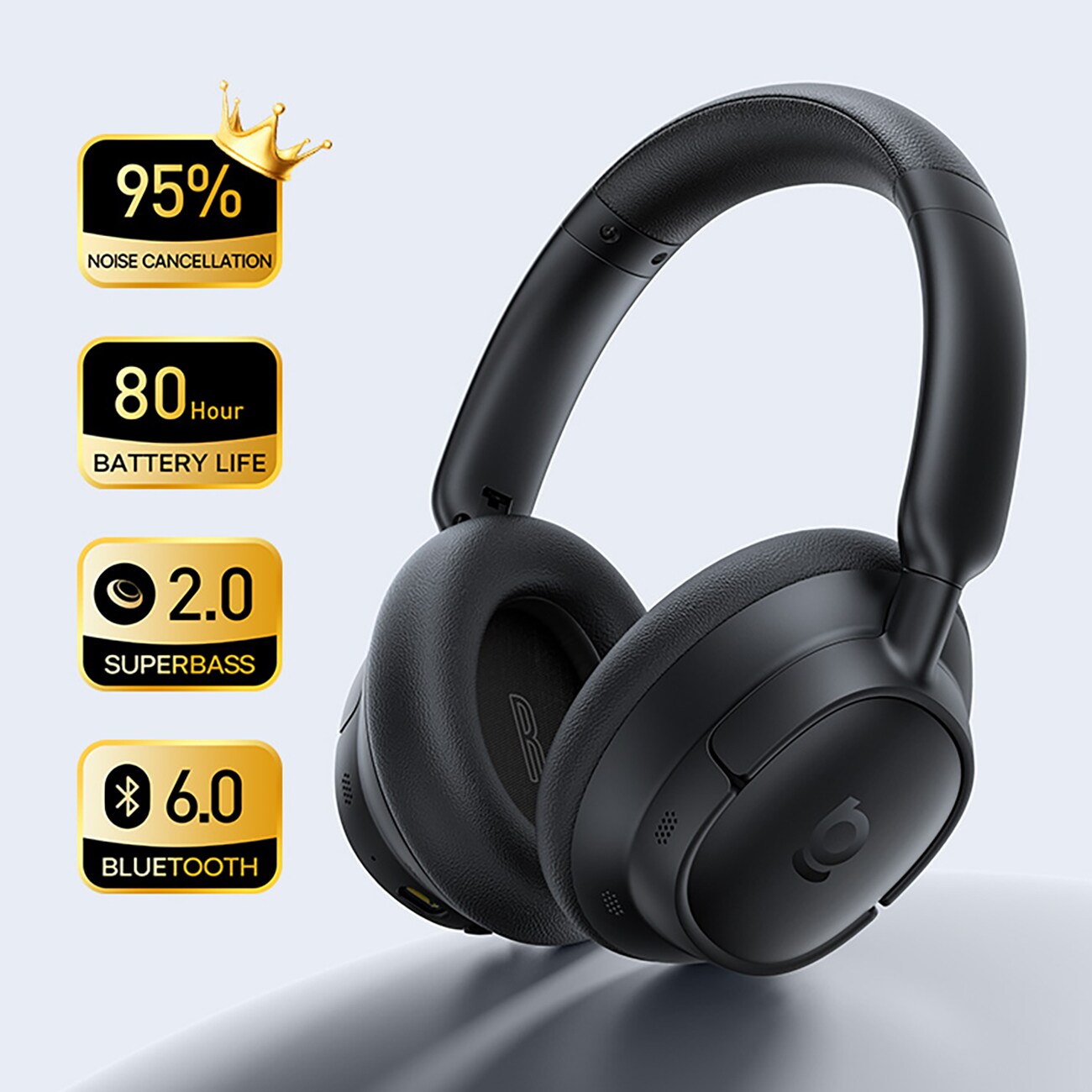Baseus Bass BH1 NC Lite -langattomat over-ear-kuulokkeet, ANC – harmaa