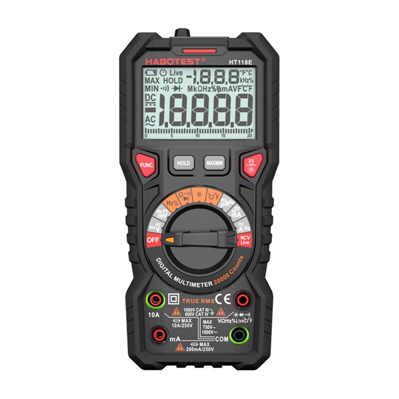 Habotest HT118E Yleismallinen digitaalinen yleismittari True RMS NCV