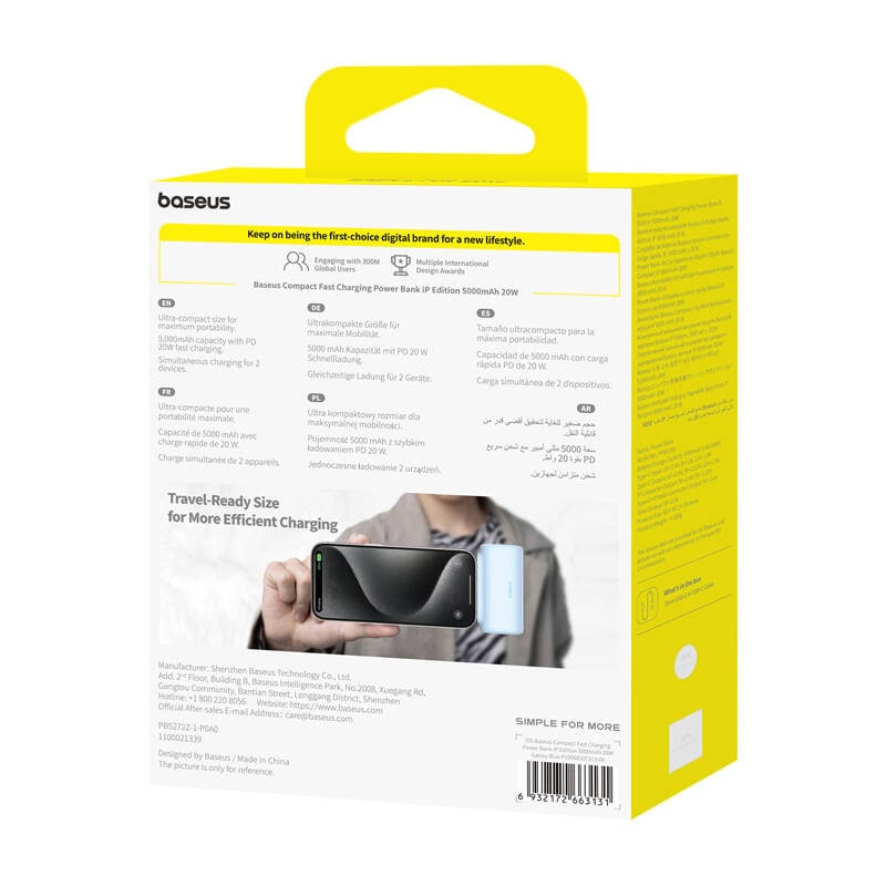 Powerbank OS-Baseus Compact IP 5000mAh 20W (sininen)