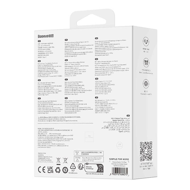 Kuulokkeet TWS Baseus Bowie M2s (musta)