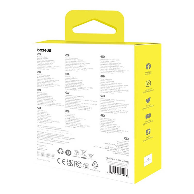 Powerbank mini Baseus 6000 mAh 20W (violetti)
