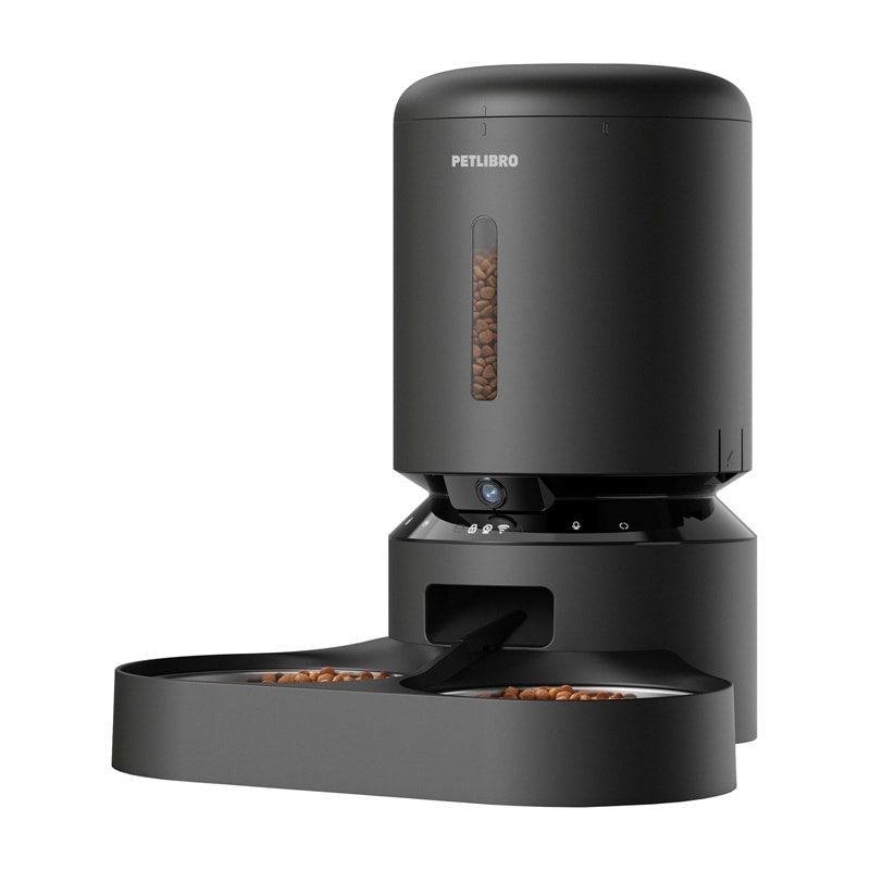 Petlibro Granary kameraruoka-annostelija, jossa on kaksinkertainen kulho, 5L (musta)