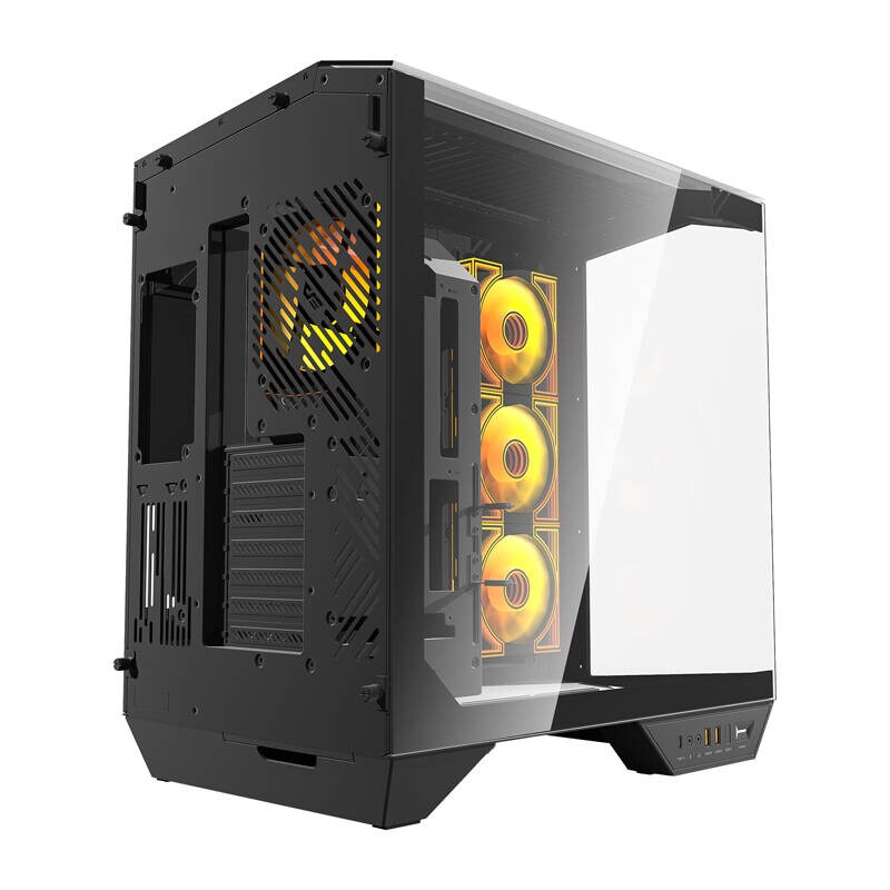 Darkflash DY470 tietokonekotelo (musta) + 4 tuuletinta