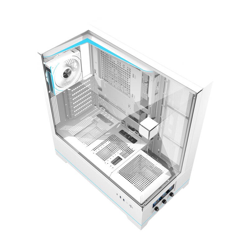 Darkflash DY450 PRO tietokonekotelo (valkoinen) + 1 tuuletin