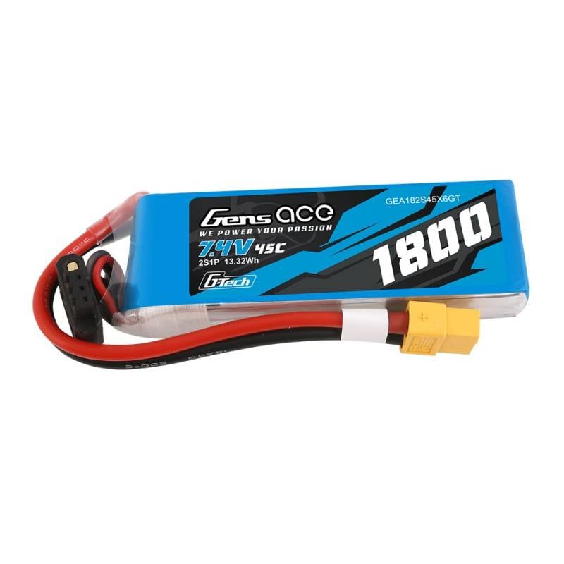 GensAce G-Tech LiPo 1800mAh 7.4V 45C 2S1P XT60 akku