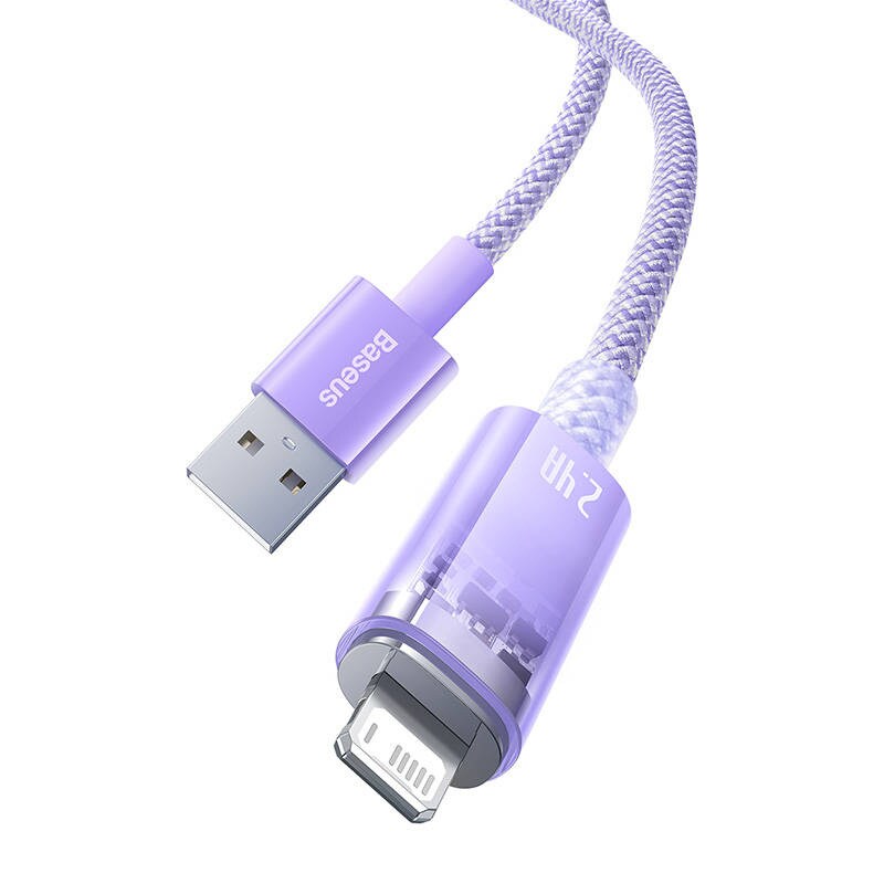 Pikalatauskaapeli Baseus USB-A Lightning Explorer Series 1m 2.4A (violetti)