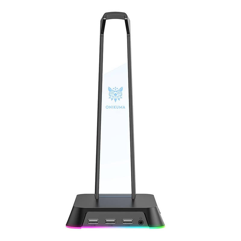 ONIKUMA kuuloketeline RGB-valaistuksella ja USB-keskittimellä – musta