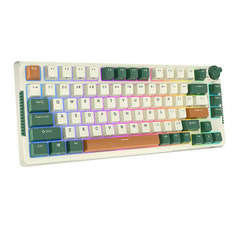 Royal Kludge RKH81 RGB langaton mekaaninen näppäimistö, Sky cyan kytkin (vihreä) (QWERTY) (QWERTY)