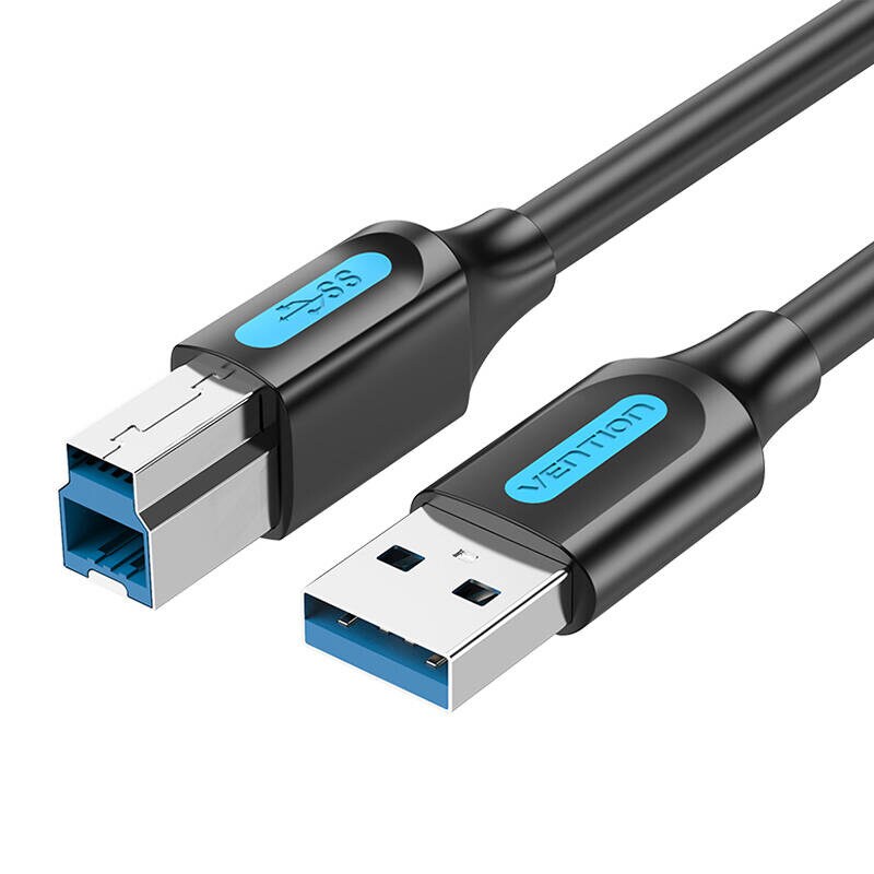USB 3.0 A-B tulostuskaapeli Vention COOBI 2A 3m Musta PVC