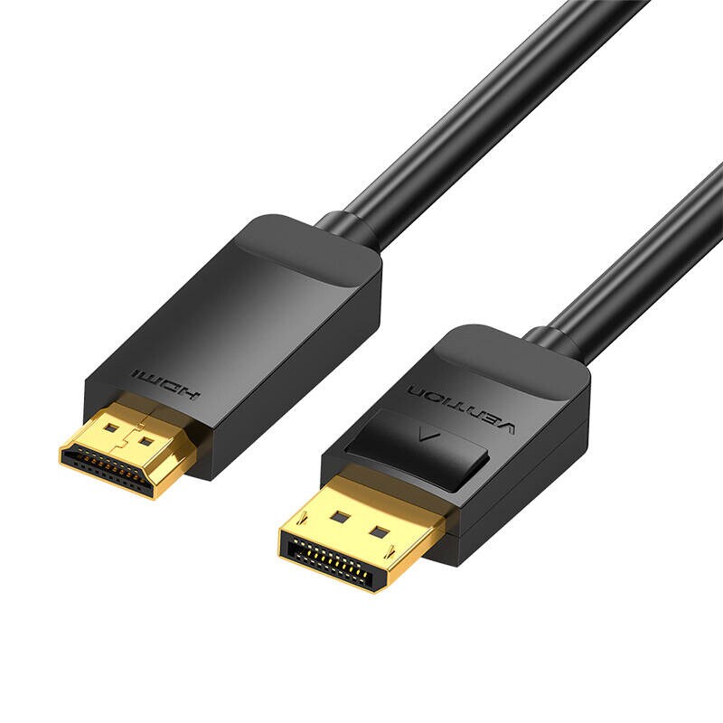 DisplayPort 1.2 - HDMI 1.4 kaapeli Vention HAGBH 2m, 4K 30Hz (musta)