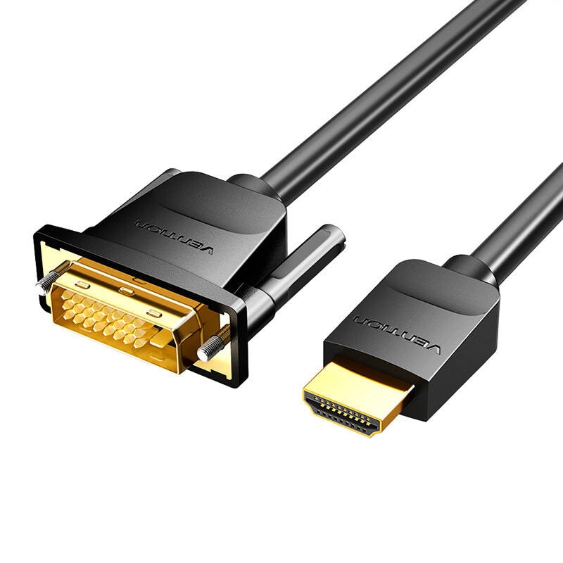 Kaapeli HDMI do DVI (24+1) Vention ABFBJ 5m, 4K 60Hz/ 1080P 60Hz (Czarny)