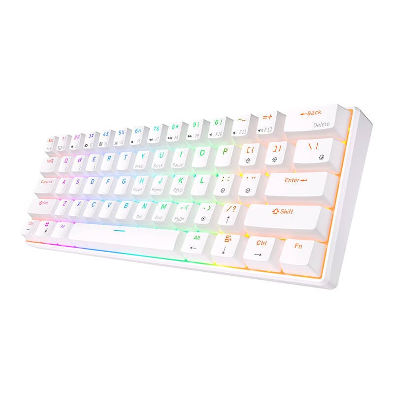 Royal Kludge RK61 RGB mekaaninen näppäimistö, ruskea kytkin (valkoinen) (QWERTY)