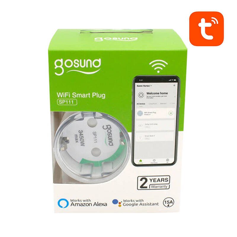 Älypistoke WiFi Gosund SP111 3680W 16A, Tuya 4-pack