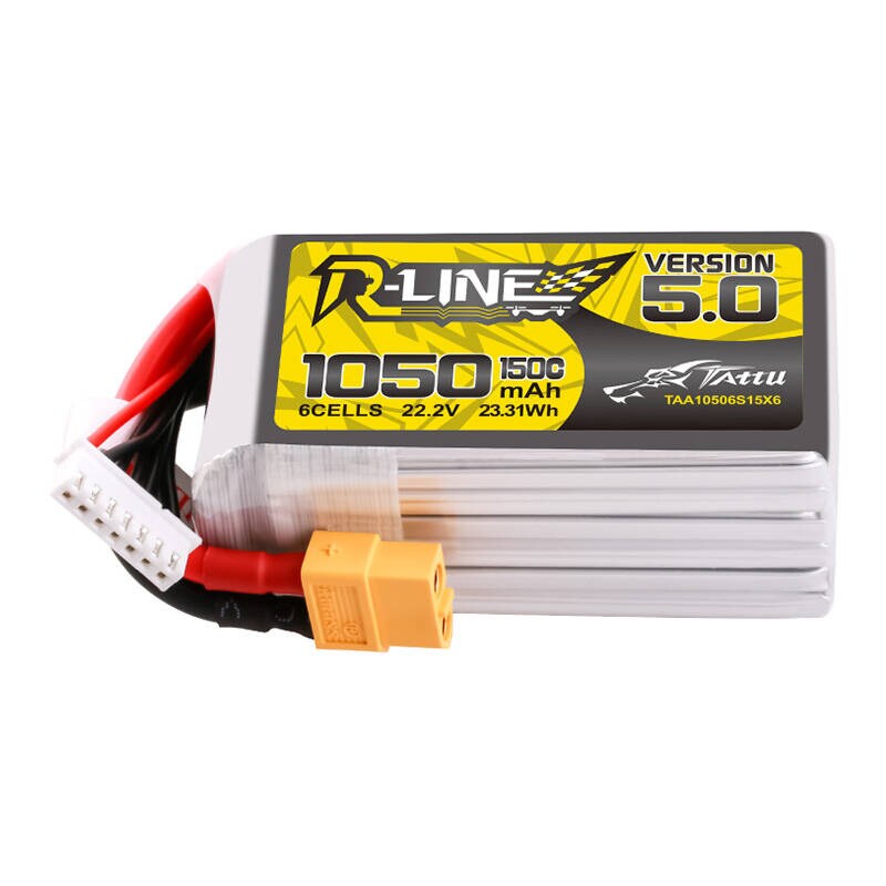 Tattu R-Line 5.0 1050mAh 22.2V 6S 150C XT60 Plug akku
