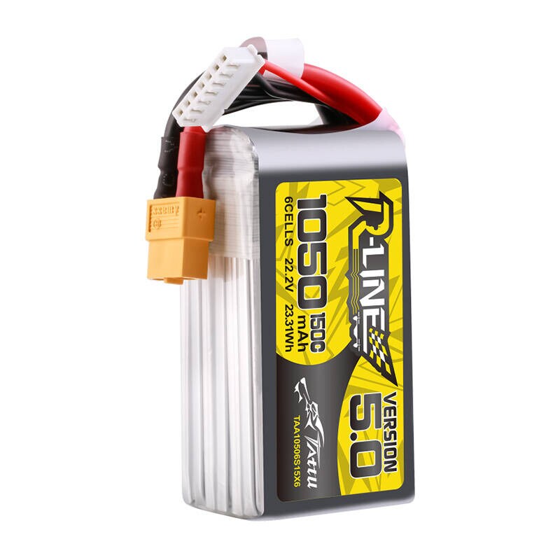 Tattu R-Line 5.0 1050mAh 22.2V 6S 150C XT60 Plug akku