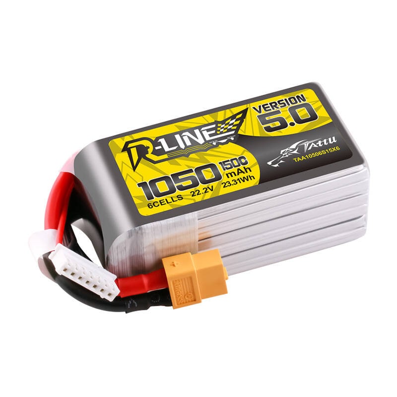 Tattu R-Line 5.0 1050mAh 22.2V 6S 150C XT60 Plug akku