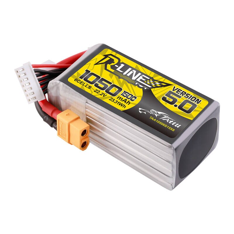 Tattu R-Line 5.0 1050mAh 22.2V 6S 150C XT60 Plug akku