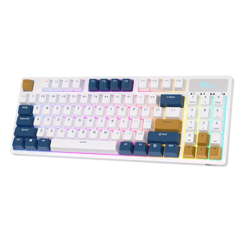 Royal Kludge RK89 RGB langaton mekaaninen näppäimistö, Lemon-kytkin (valkoinen) (QWERTY)