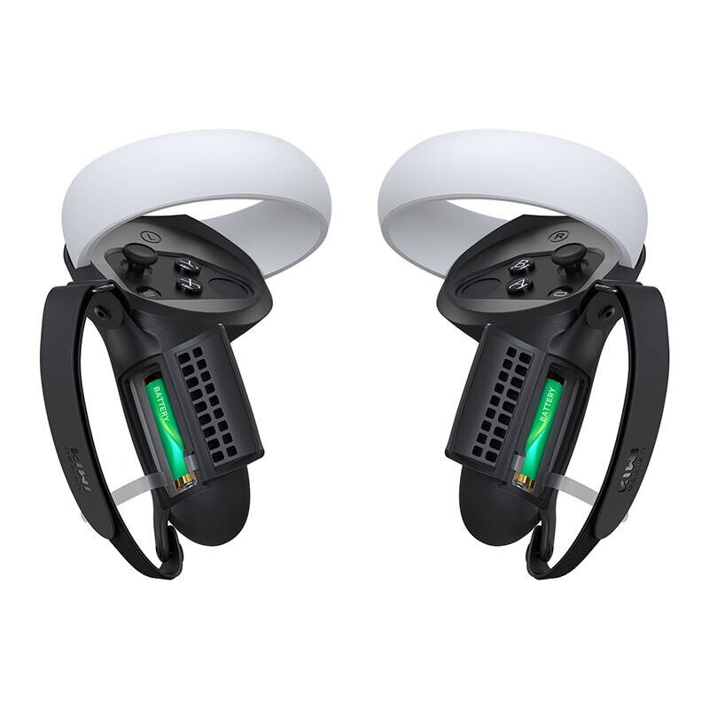 Ohjaimen kahva paristoluukulla Kiwi Design Q1 PRO-2.2 Meta Quest 2:lle Musta