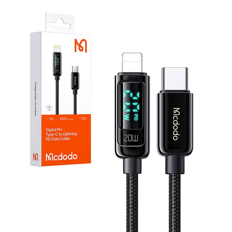 Mcdodo CA-8810 USB-C Lightning-kaapeli, 36W, 1.2m (musta)