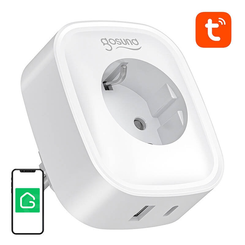 Gosund SP6 16A USB-C 20W Tuya älykäs WiFi/Bluetooth pistorasia