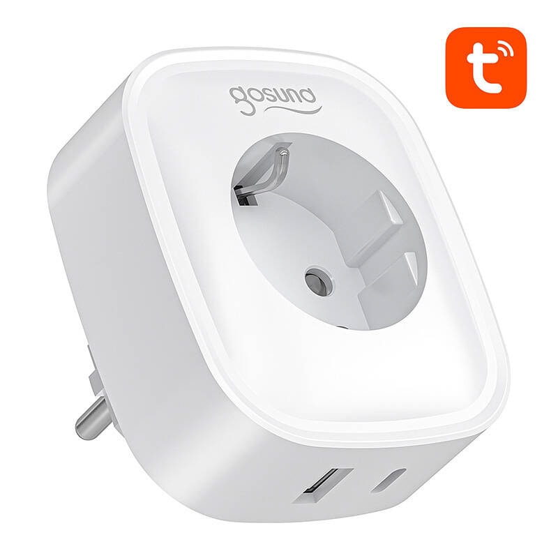 Gosund SP6 Smart WiFi/Bluetooth-pistorasia 16A, jossa on USB-C PD 20W ja virranmittausjärjestelmä