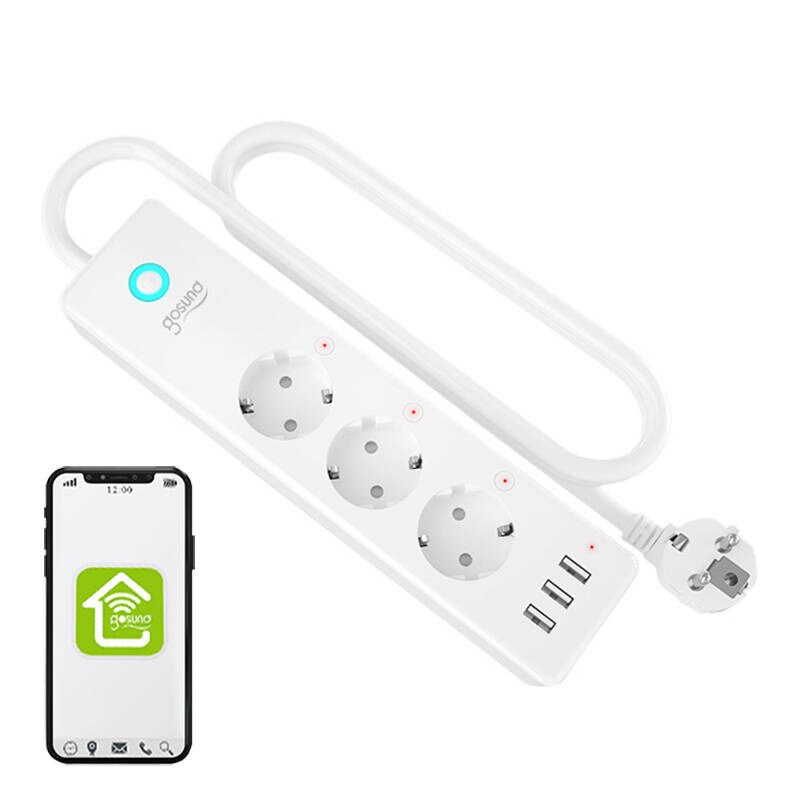 Gosund P1 PLUS älykäs WiFi pistorasia (3x AC schuko, 3x USB-A) Tuya