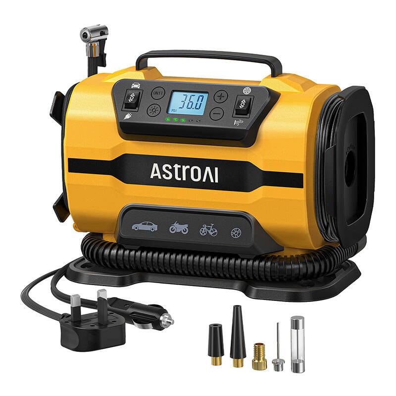 AstroAI ATJ-8366 150 PSI 12V DC/110V AC kannettava pyöräkompressori