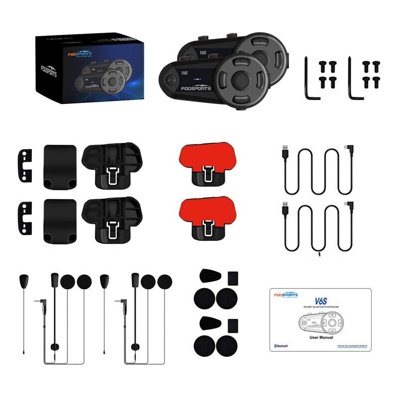 Fodsports V6S -moottoripyörän sisäpuhelin kaksi pakettia