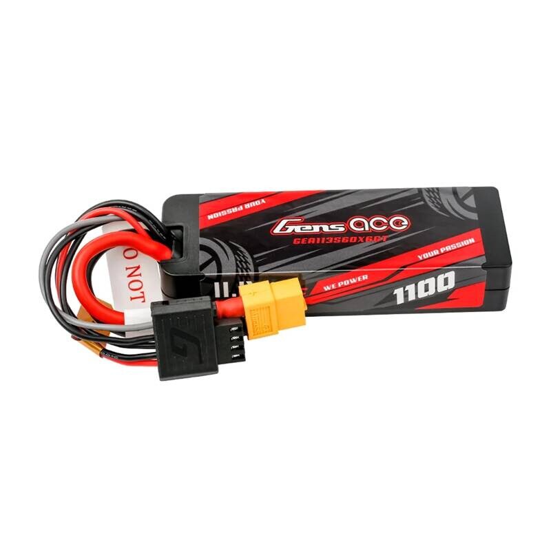 Lipo Gens ace G-Tech 1100mAh 11.1V 3S1P 60C GRP-76 Hardcase-akku XT60-pistokkeella
