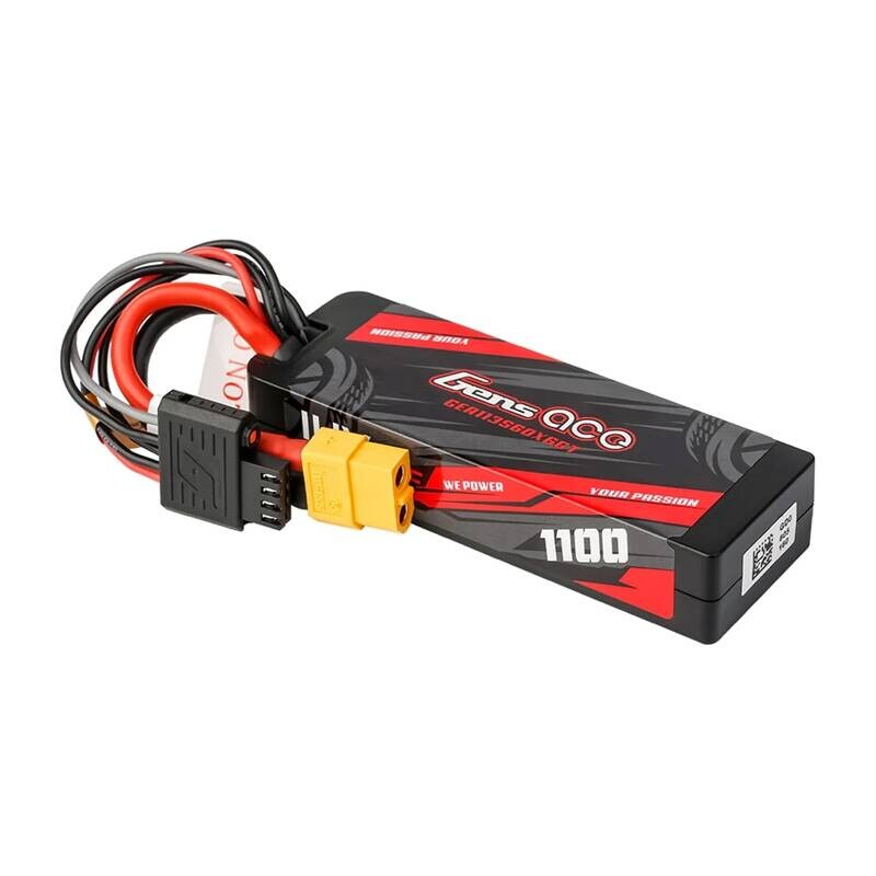 Lipo Gens ace G-Tech 1100mAh 11.1V 3S1P 60C GRP-76 Hardcase-akku XT60-pistokkeella