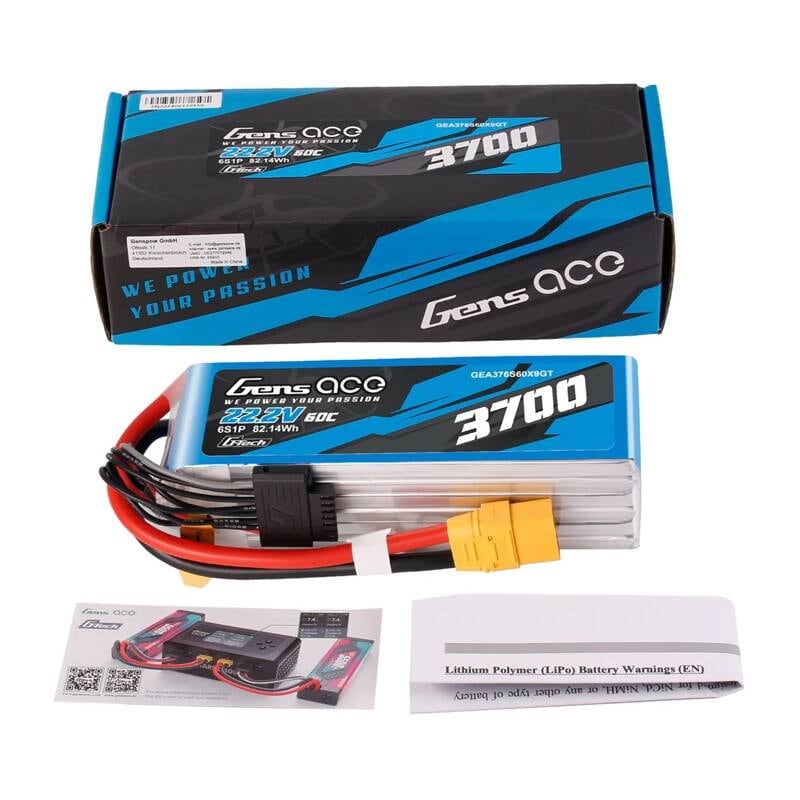 Akku Lipo Gens Ace G-Tech 3700mAh 22.2V 60C 6S1P XT90 Xt90