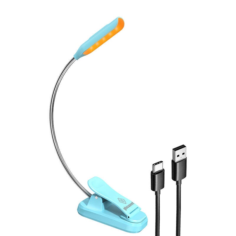 Langaton lamppu Glocusent mini GLCSNTBL103B clip-on kirjavalaisin, USB-C sininen