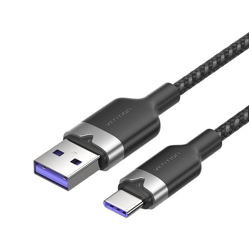 USB 2.0 A - USB-C 6A Vention CTOBH 2M kaapeli (musta)