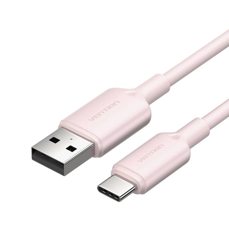 USB 2.0 A - USB-C 3A kaapeli Vention CTQPH 2M (vaaleanpunainen)