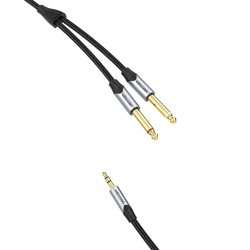 Äänikaapeli minijakki 3.5mm - 2x jack 6.35mm uros Vention BARHK 8m