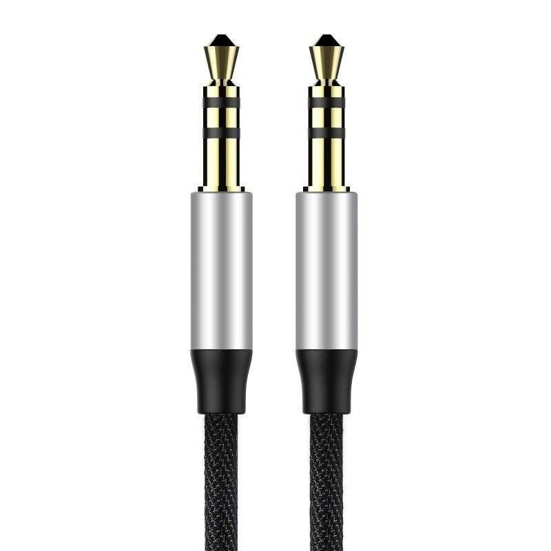 Baseus Yiven äänikaapeli mini jack 3,5mm AUX, 1m (musta+hopea)